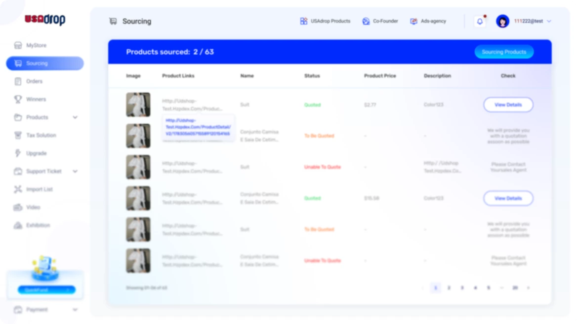 Fulfillnet dashboard